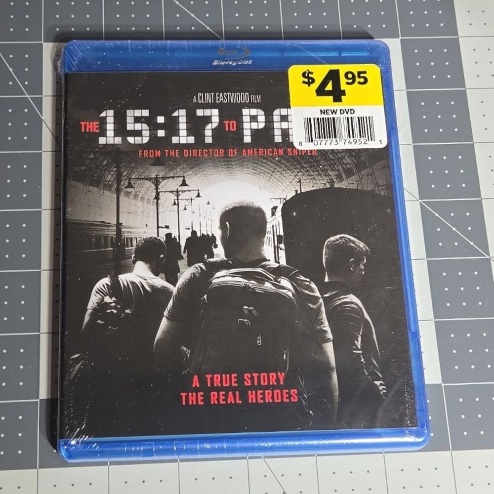 NWT Warner Bros The 15:17 To‎ Paris Blu-Ray Movie Drama True Story Eastwood